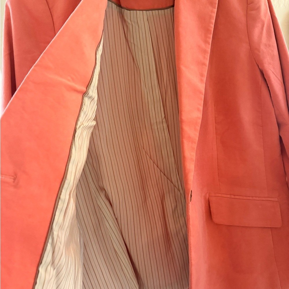 Talbots Womens Velveteen Blazer size 16. Lined coral blazer, never worn.